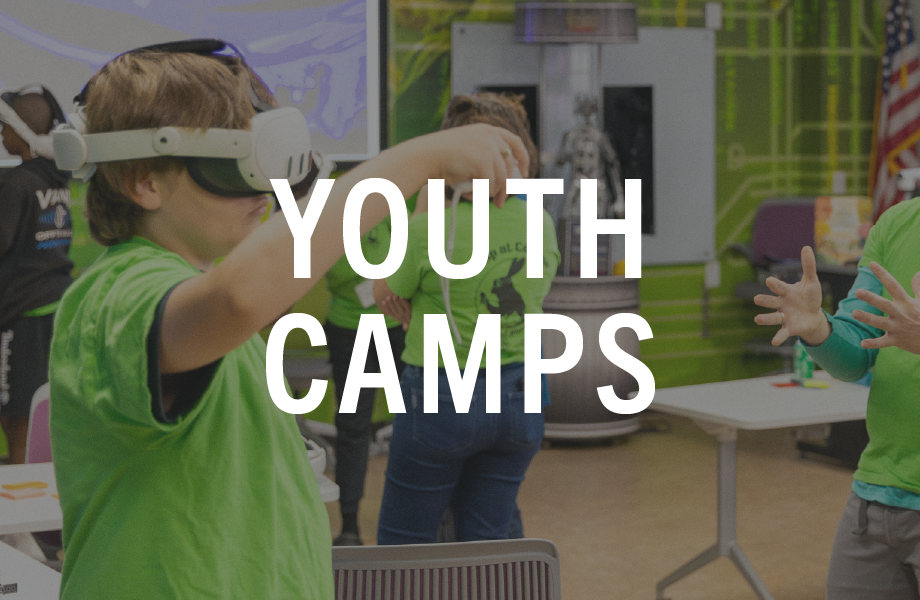 youth camps - boy with virtual reality headset