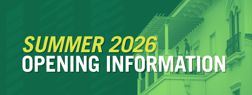 Summer 2026 Opening Information