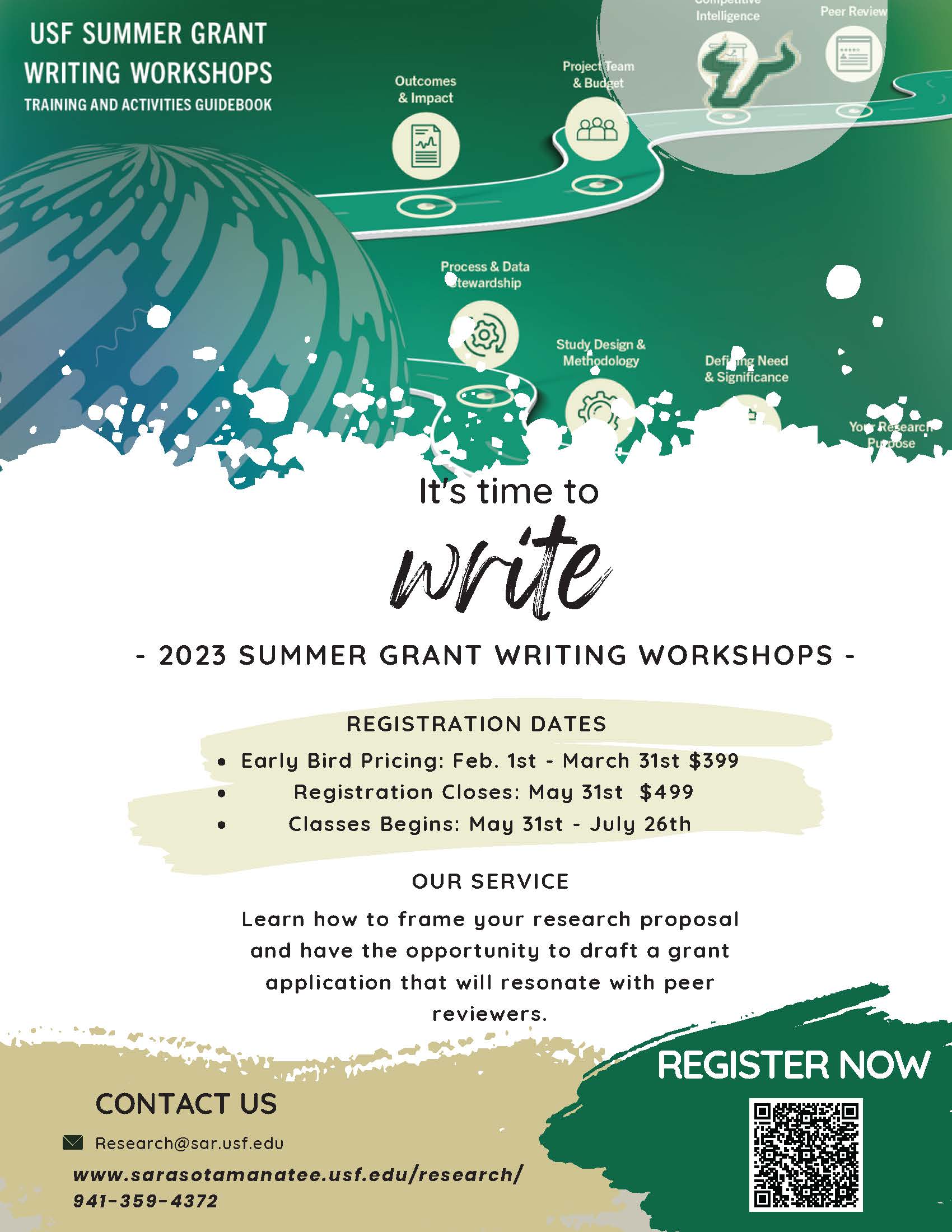 Summer Grant Writing Workshop Flyer