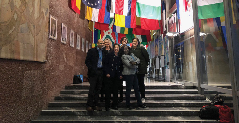 Kathy Black at the World Health Organization training in Switzerland with her five international colleagues and age-friendly advocates.