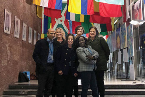 Kathy Black at the World Health Organization training in Switzerland with her five international colleagues and age-friendly advocates.