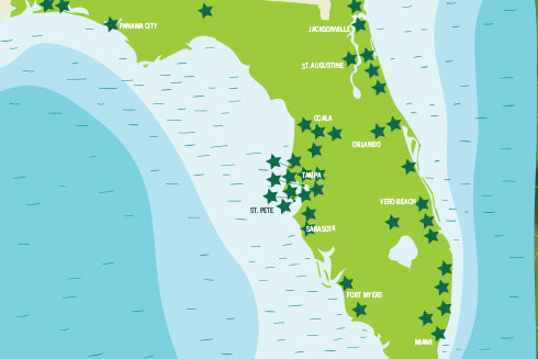 Map of Florida Brewery Locations