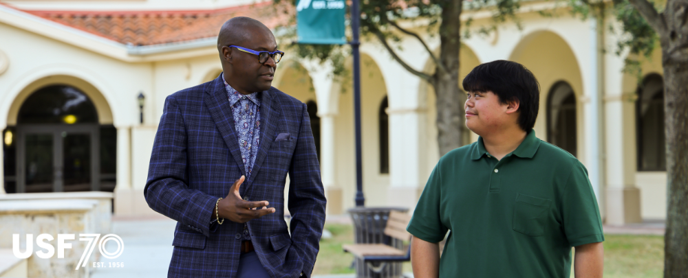 Darren and Andre on campus