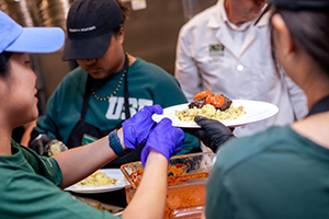 Students prepare food