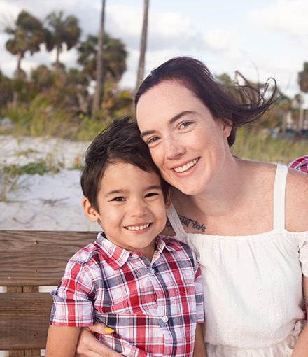 Jessica Rice and her son