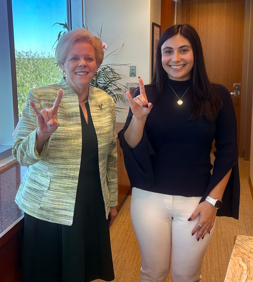 Alison Frate and USF President Rhea Law