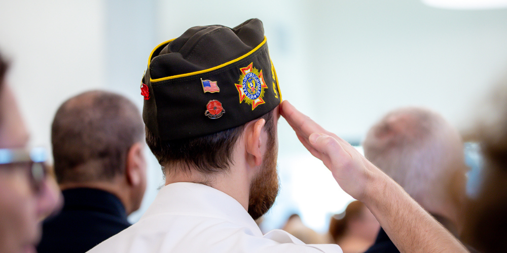 a soldier holding a salute