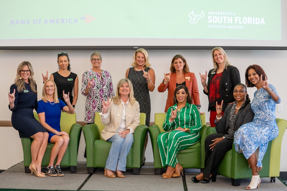 women in business speakers posing go bulls 