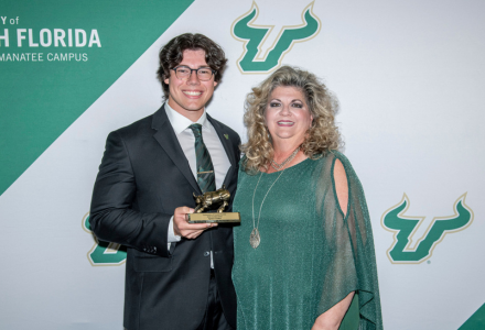 Gereber receiveing Golden Bull Award