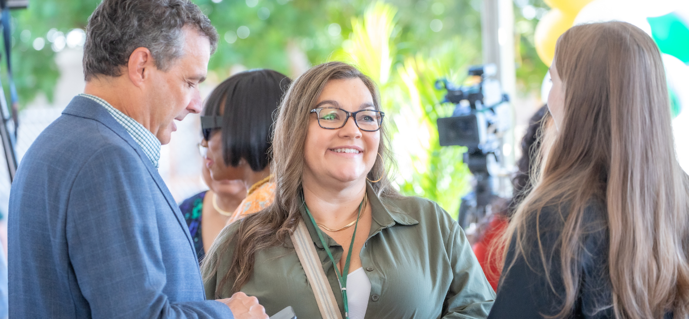 Victoria Ramirez at the STEM academic building groundbreaking