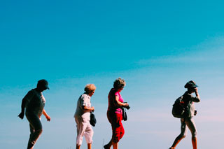 elderly people walking