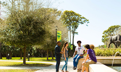 Students in courtyard